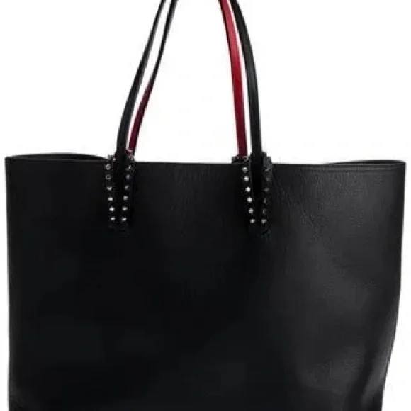 Christian Louboutin Black Tote Bag with Studded Accents and pouch!GREAT BAG! - Picture 1 of 4